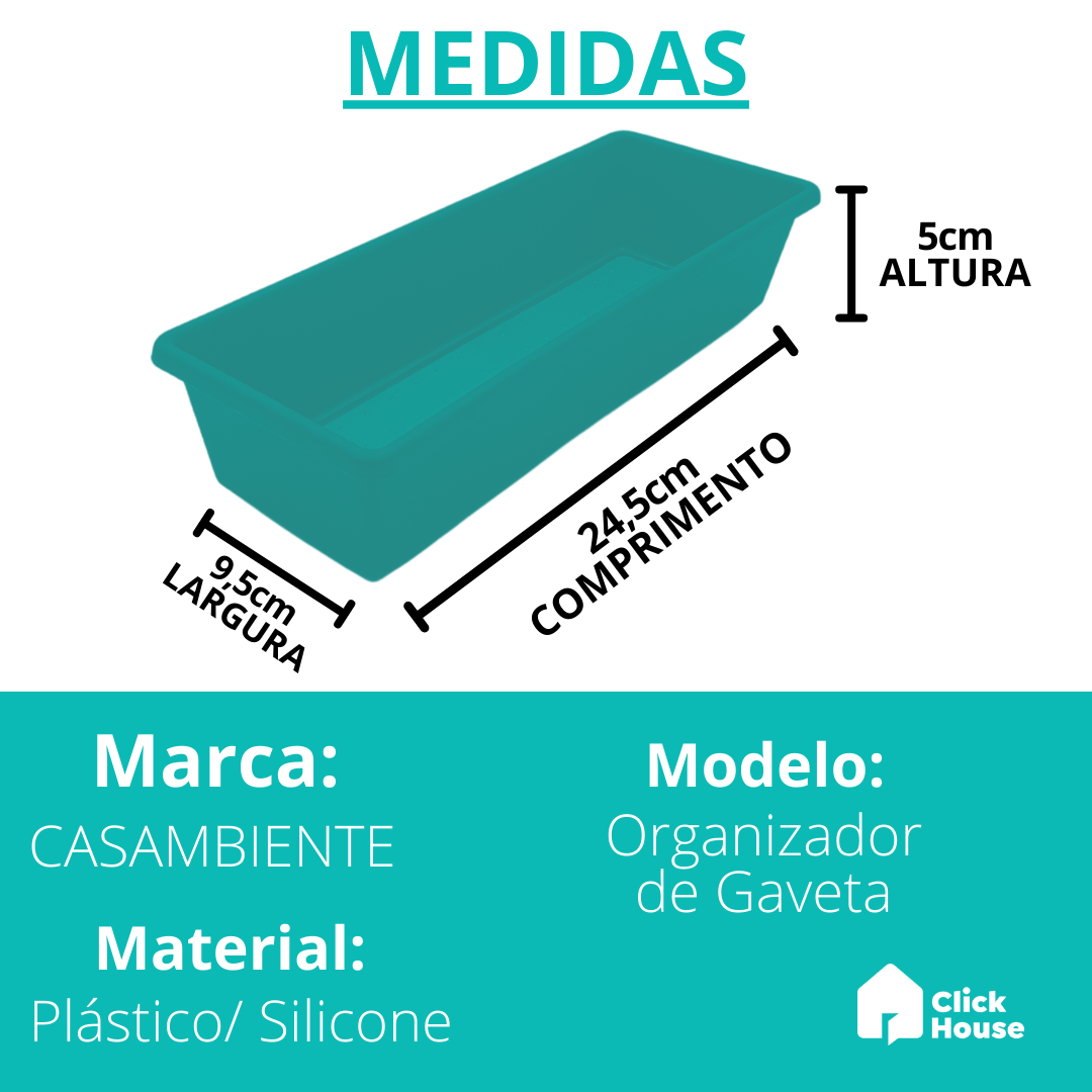 Organizador Gavetas Talheres Cozinha Multiuso Armário 33 Cm
