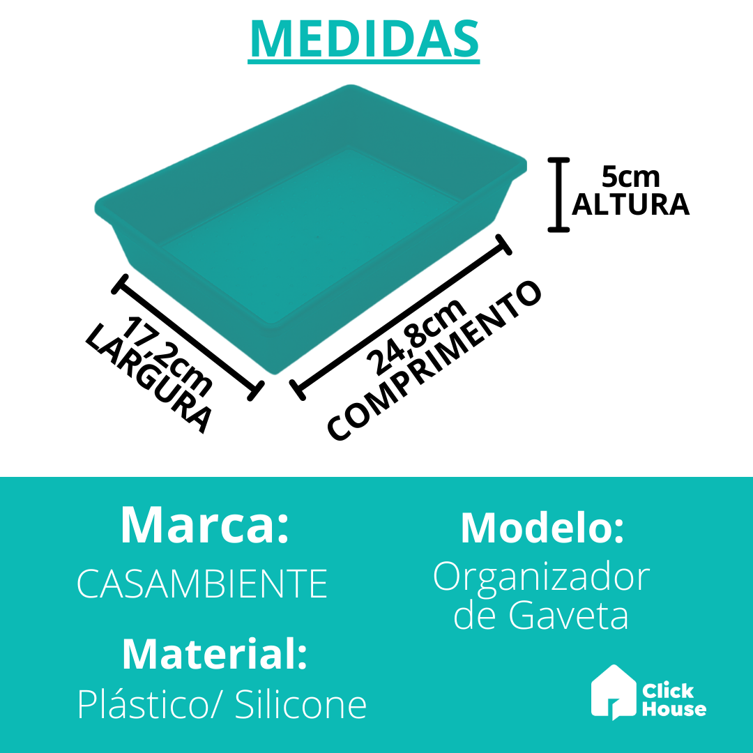 Organizador De Gavetas Multiuso Quadrado Cozinha Utensílios