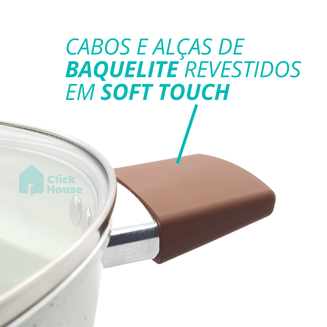 Panela Caçarola Indução Antiaderente Cerâmica 24cm Não Gruda