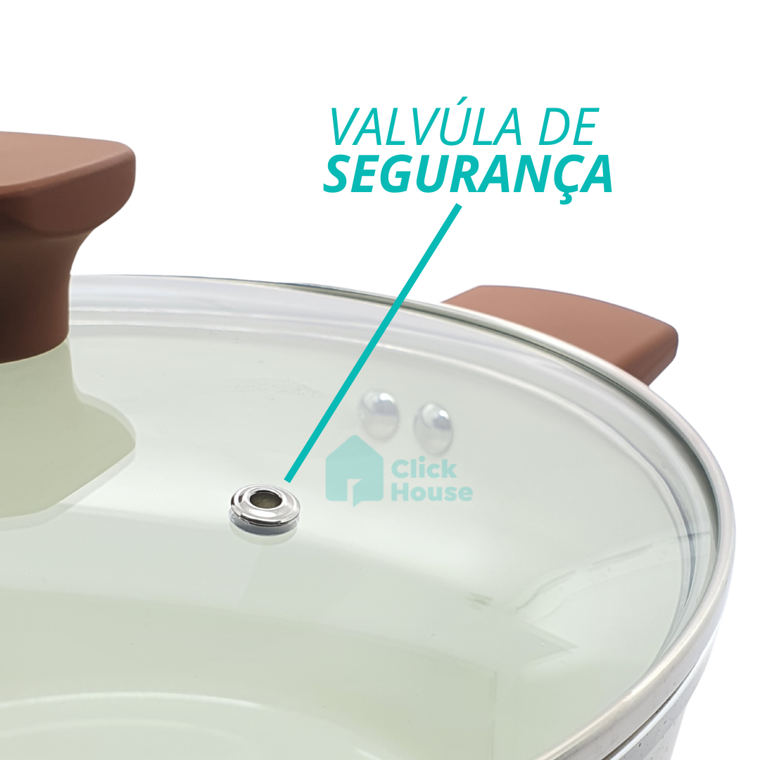 Panela Caçarola Indução Antiaderente Cerâmica 20cm Não Gruda