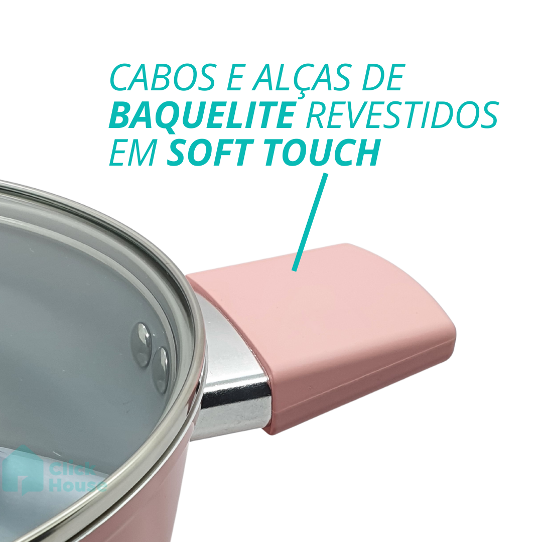 Panela Caçarola Indução Antiaderente Cerâmica 20cm Não Gruda