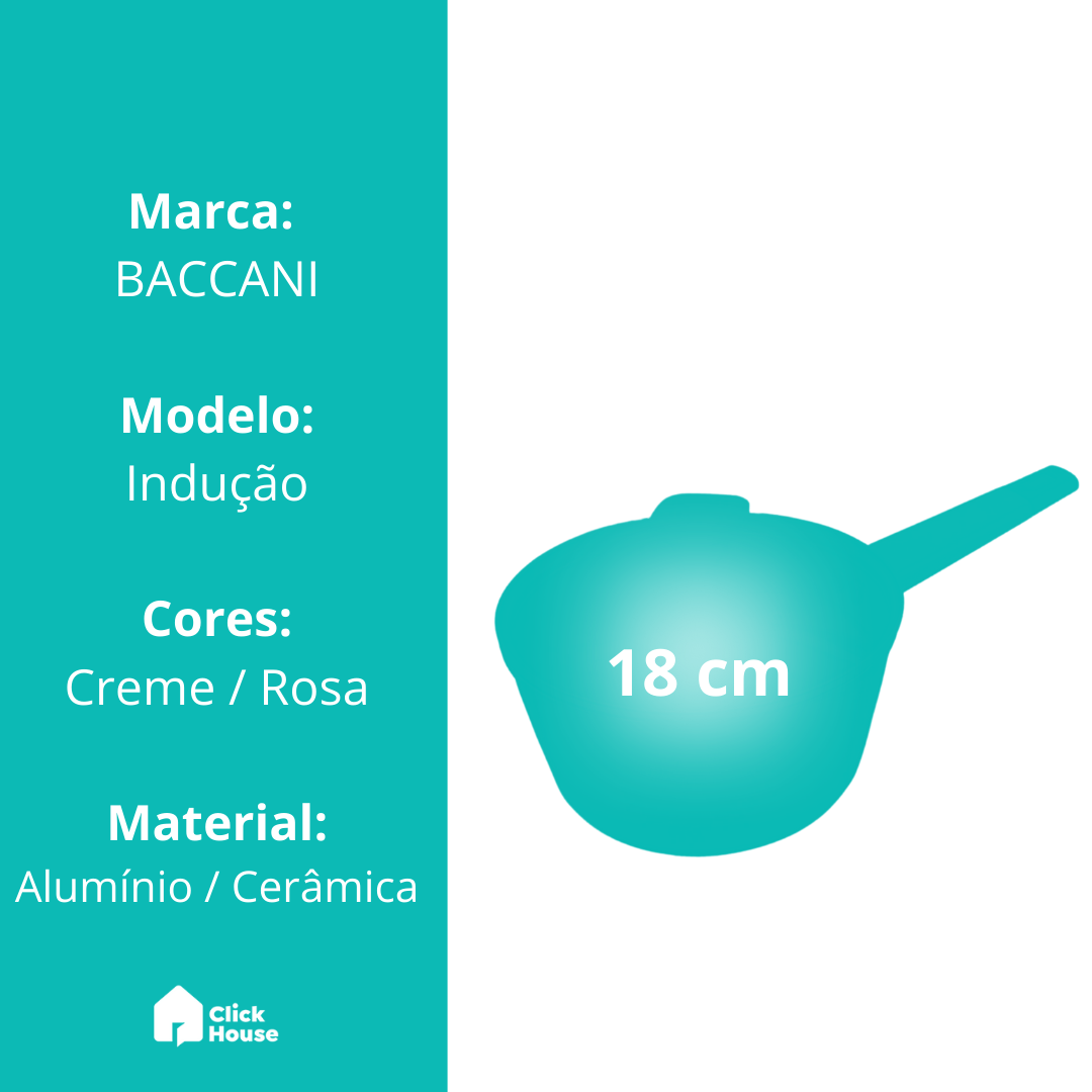 Panela Indução Tampa Antiaderente Cerâmica 18 Cm Não Gruda