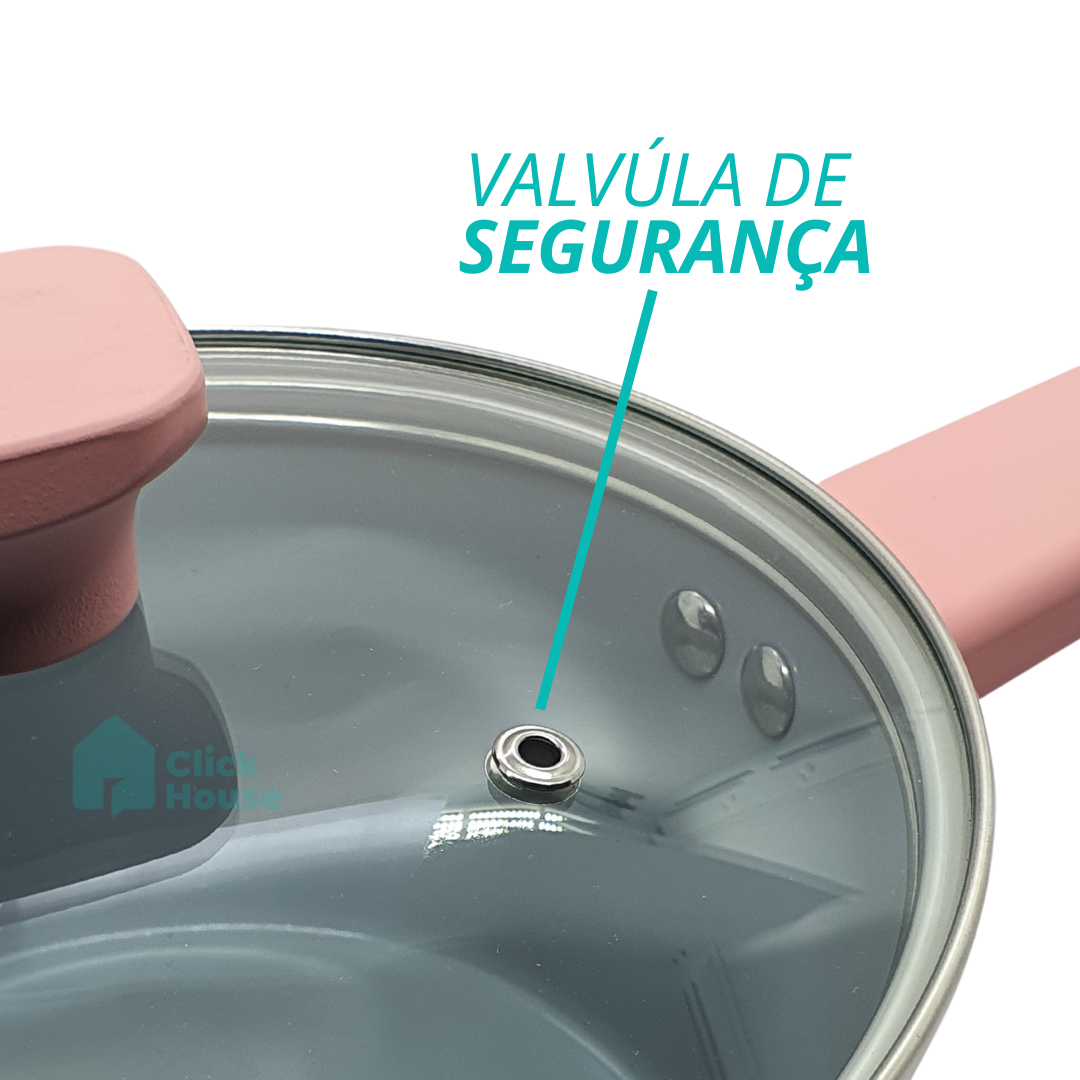 Panela Indução Tampa Antiaderente Cerâmica 18 Cm Não Gruda