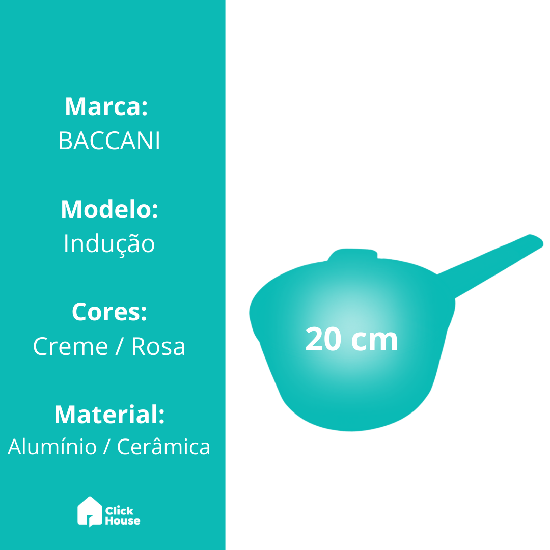 Panela Indução Tampa Antiaderente Cerâmica 20 Cm Não Gruda