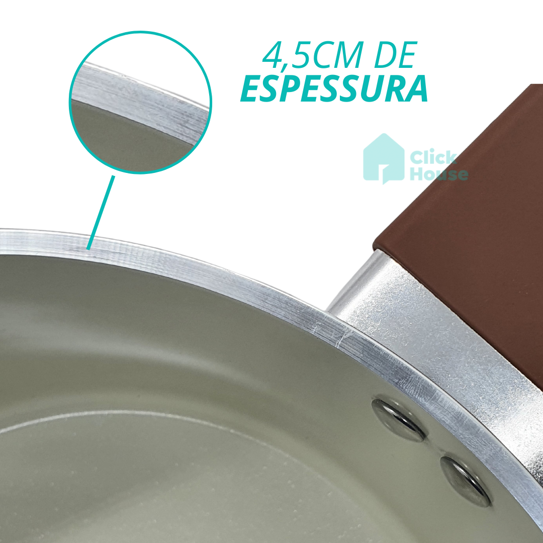 Panela Indução Tampa Antiaderente Cerâmica 20 Cm Não Gruda