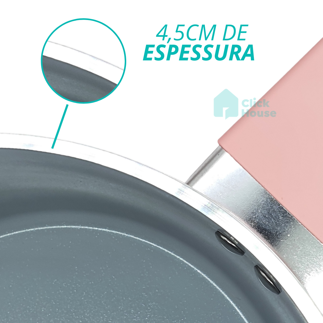 Panela Indução Tampa Antiaderente Cerâmica 20 Cm Não Gruda
