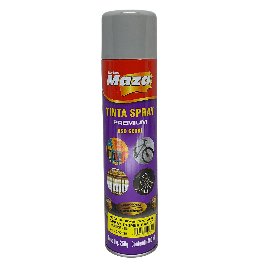 Tinta Spray Uso Geral Primer Rápido 400ml Cinza Maza