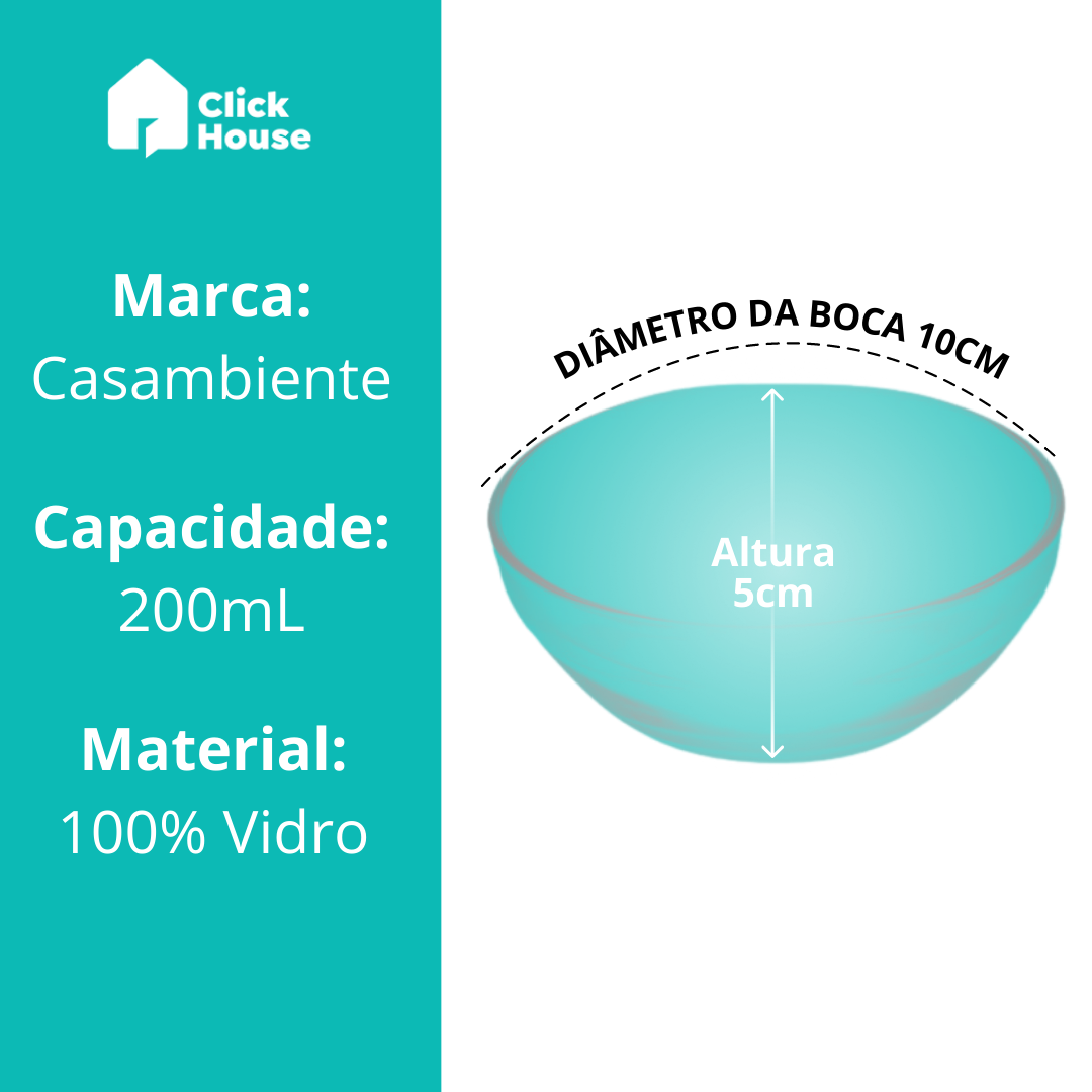 Pote de Vidro Bolws 200mL - 1 Unidade - JGTI019 - Casambeinte