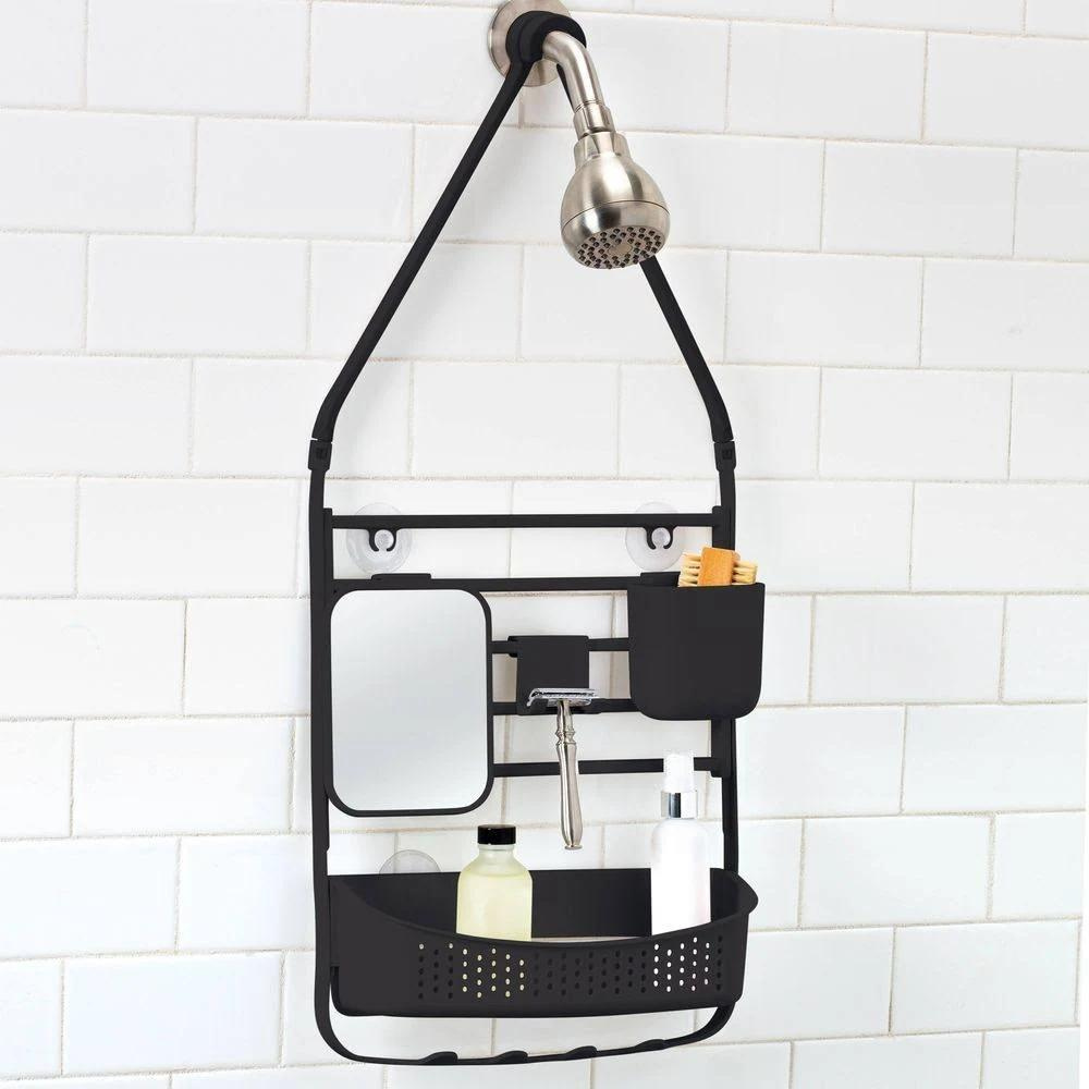 Suporte Para Banheiro Shampoo Parede Preto - Casambiente