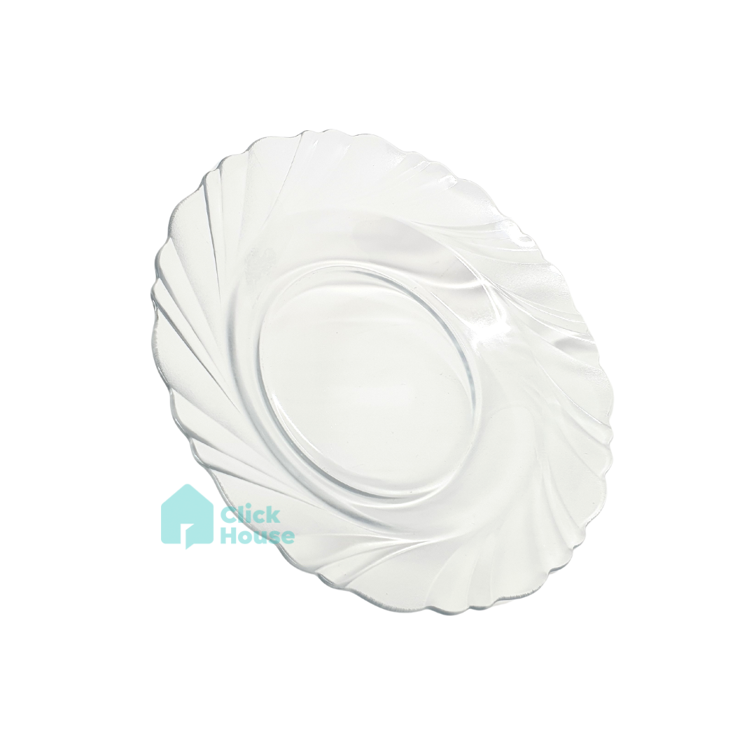 4 Pratos Vidro Liso Fundo Transparente Sopa Janta Seychelle