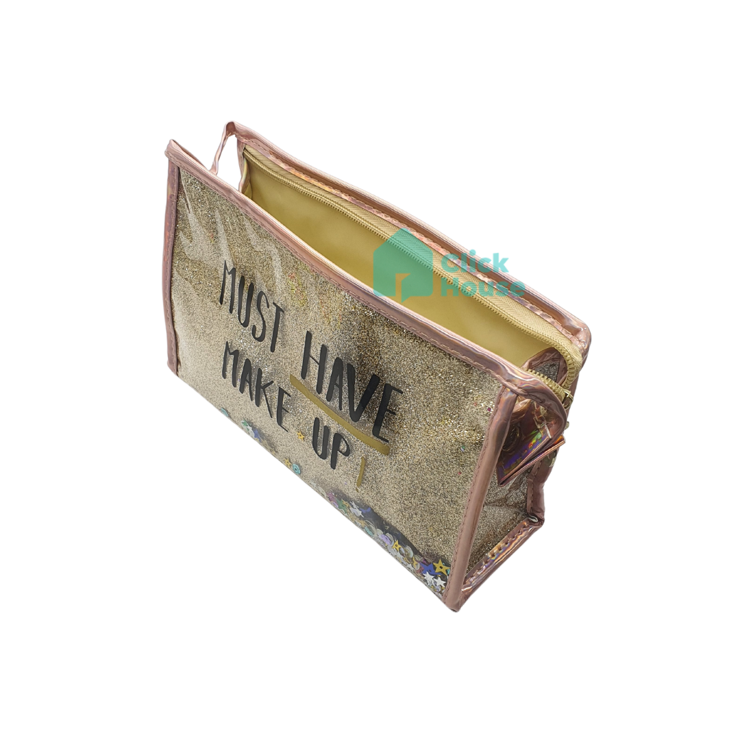 Necessaire Glitter Maquiagem Viagem Trabalho Mala Feminino