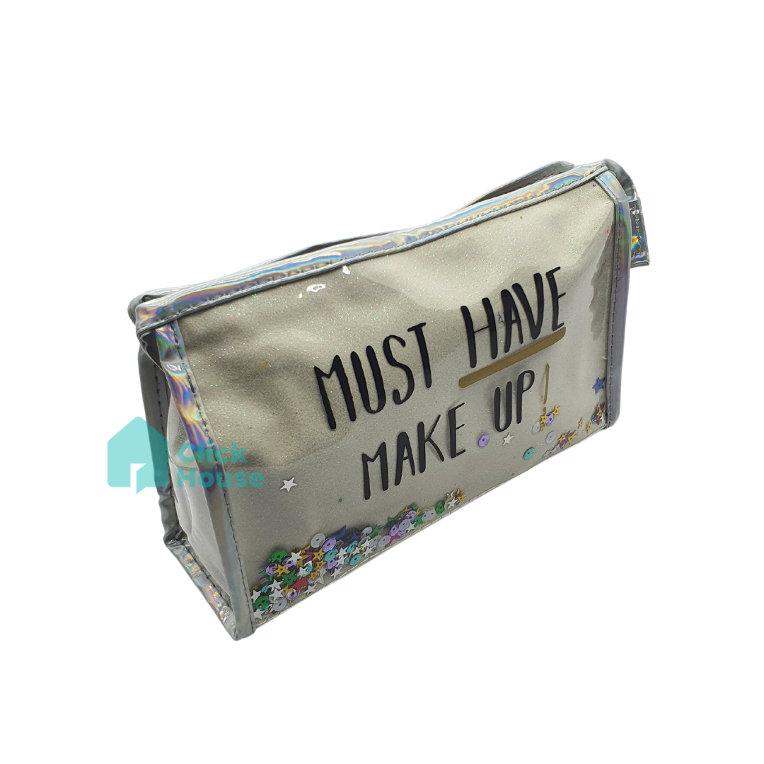 Necessaire Glitter Maquiagem Viagem Trabalho Mala Feminino