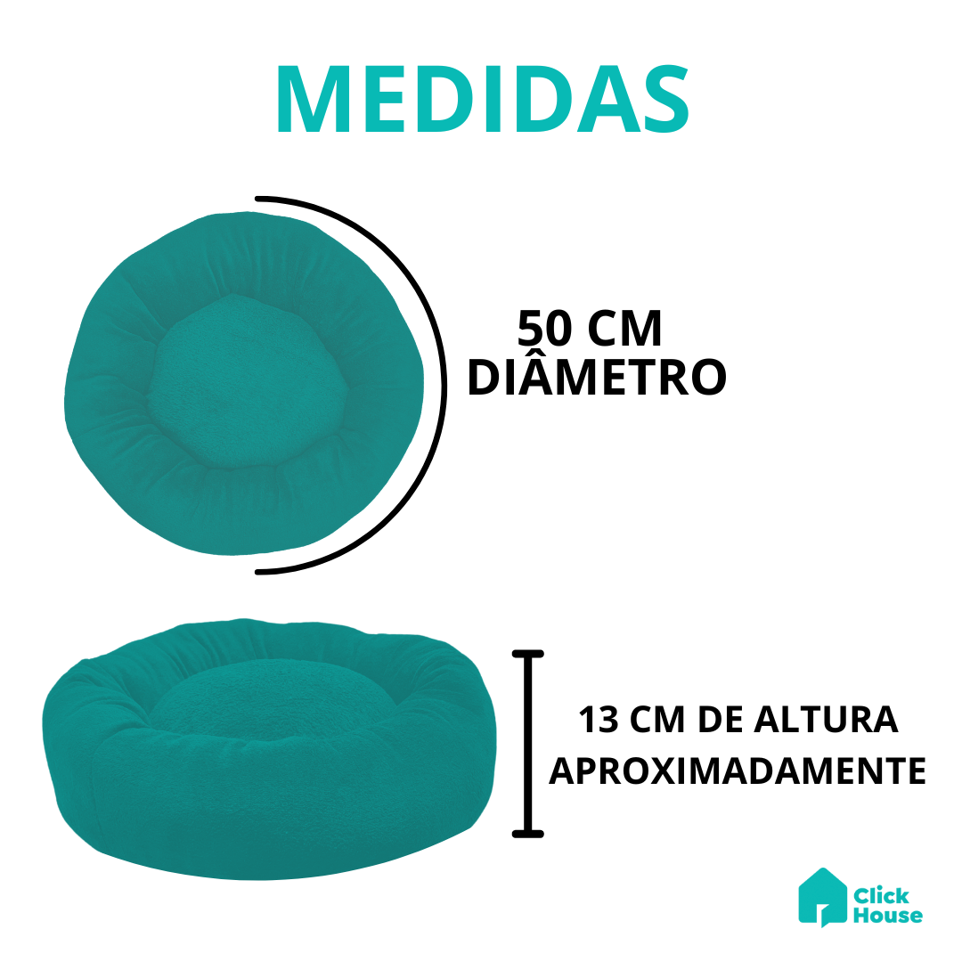 Cama Pet Para Cães Gatos Porte Médio Redonda Donuts Pelúcia