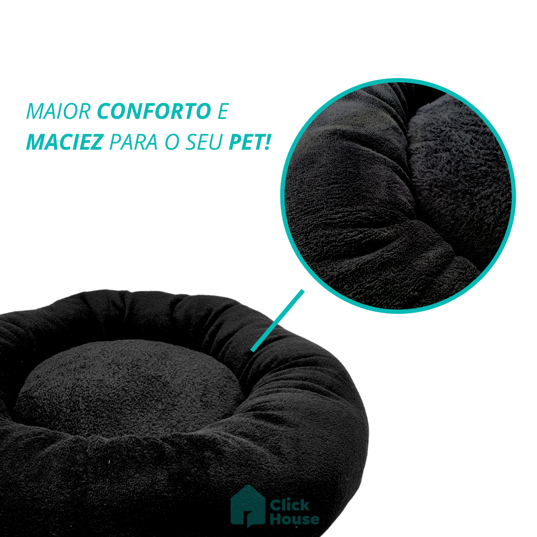 Cama Pet Para Cães Gatos Porte Médio Redonda Donuts Pelúcia