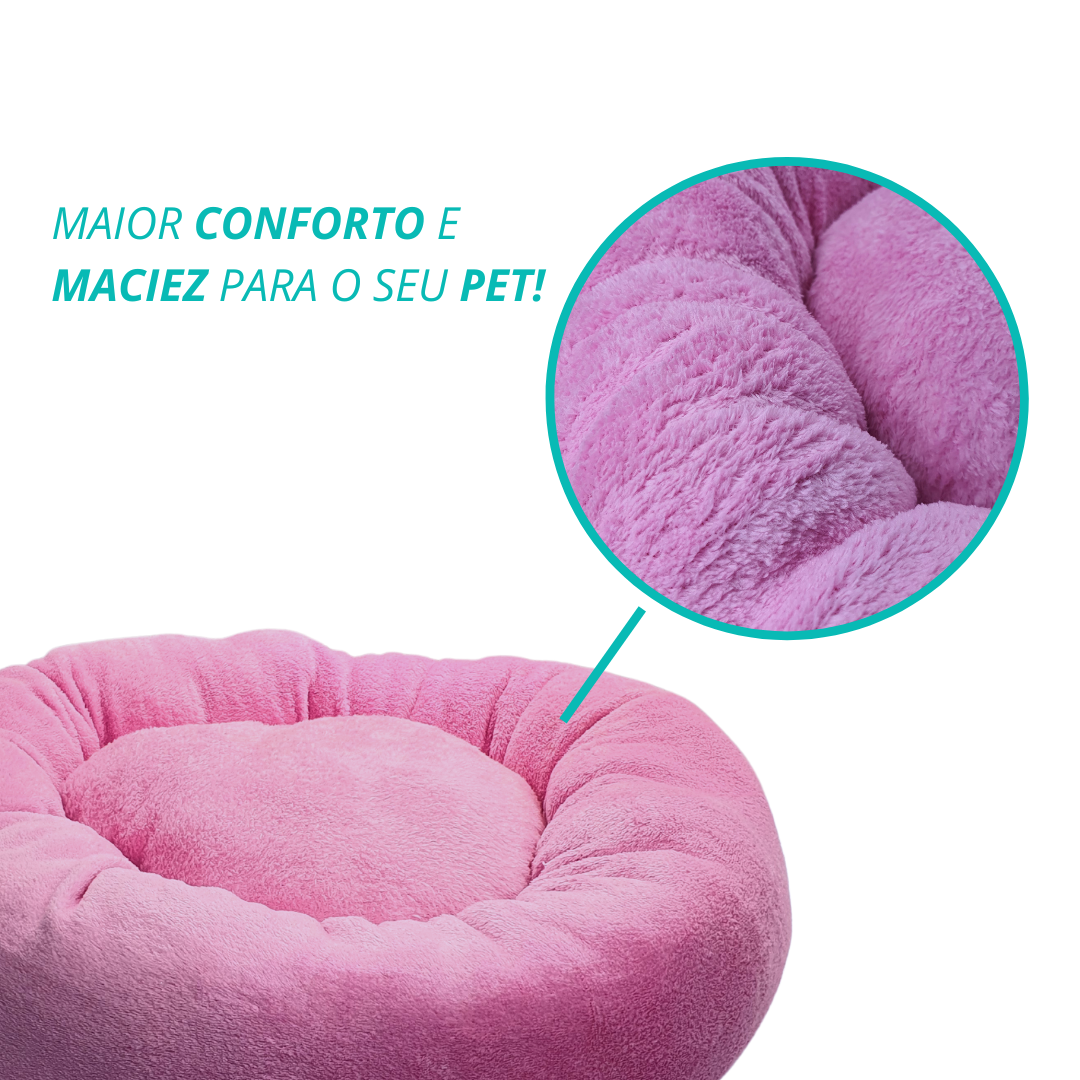 Cama Pet Para Cães Gatos Porte Médio Redonda Donuts Pelúcia