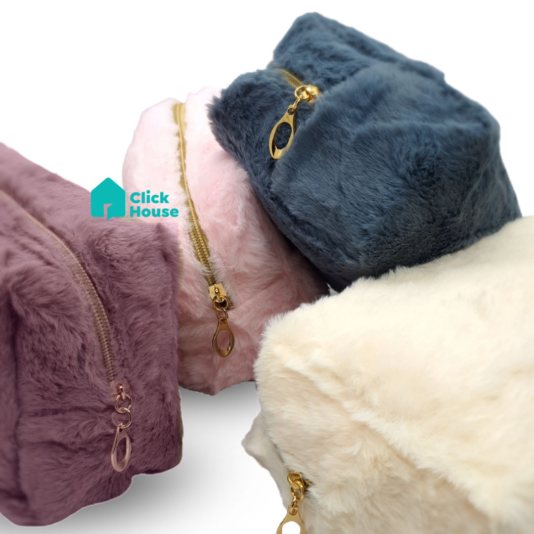 Necessaire Feminina Estojo Felpudo Maquiagem Viagem Trabalho