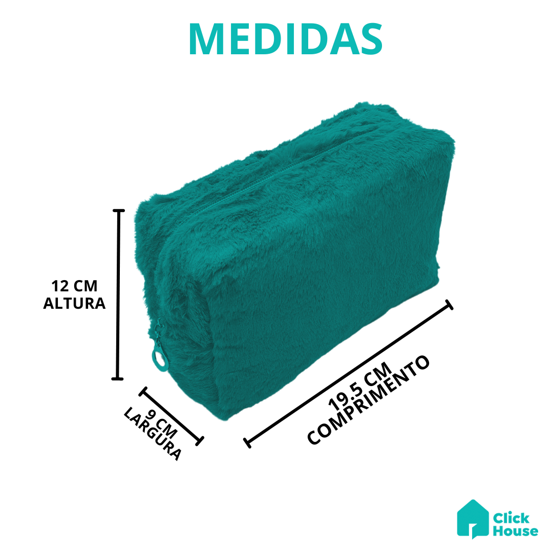 Necessaire Feminina Estojo Felpudo Maquiagem Viagem Trabalho