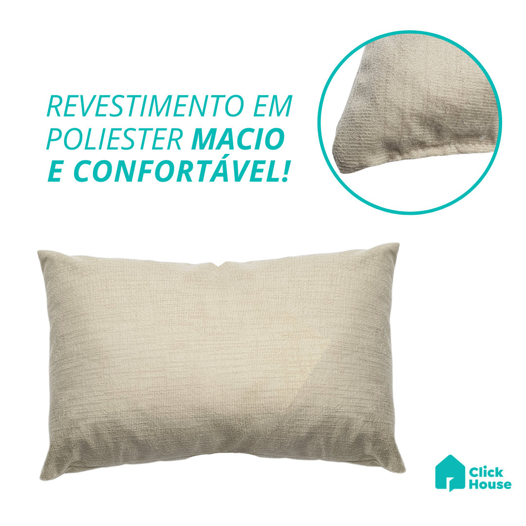 Almofada Baguete Enchimento Fibra Retangular Veludo 30x50cm