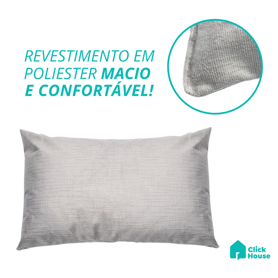 Almofada Baguete Enchimento Fibra Retangular Veludo 30x50cm