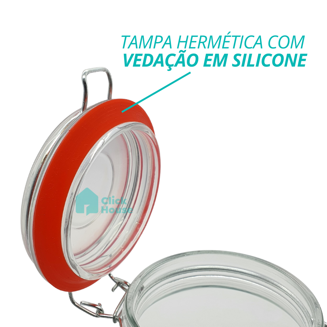 Pote Vidro Porta Mantimento Tampa Hermética Kitchen 1,5 L