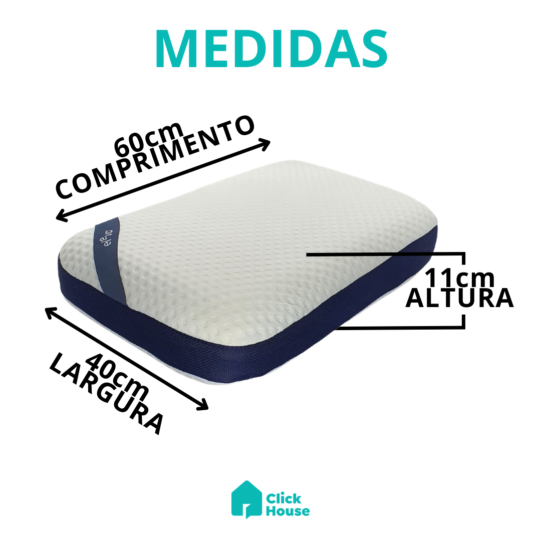 Travesseiro Espuma De Memória Eleva Baixo Macio 40x60cm