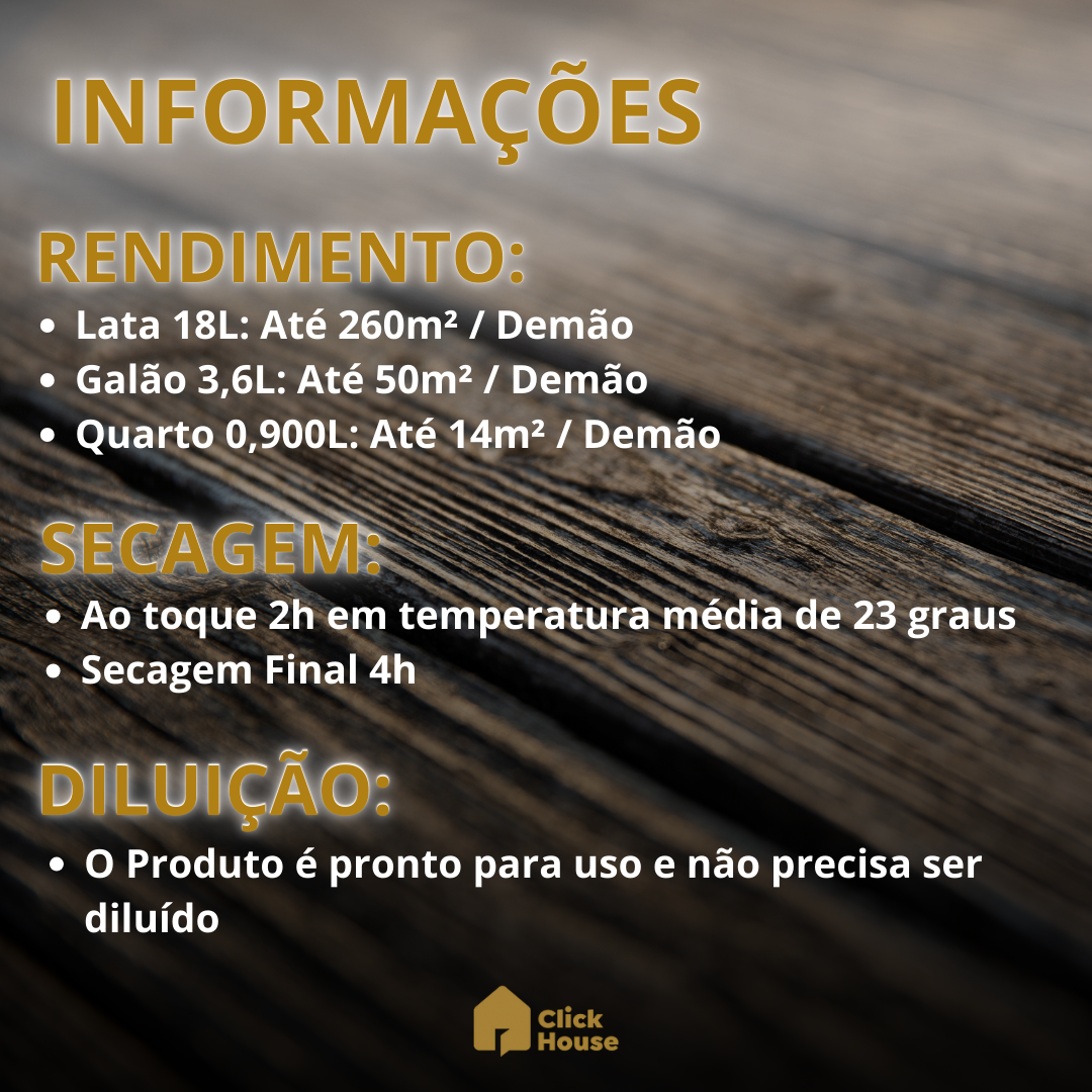 Verniz Para Madeira Base Água Cor Mogno Semi Brilhante 3,6l
