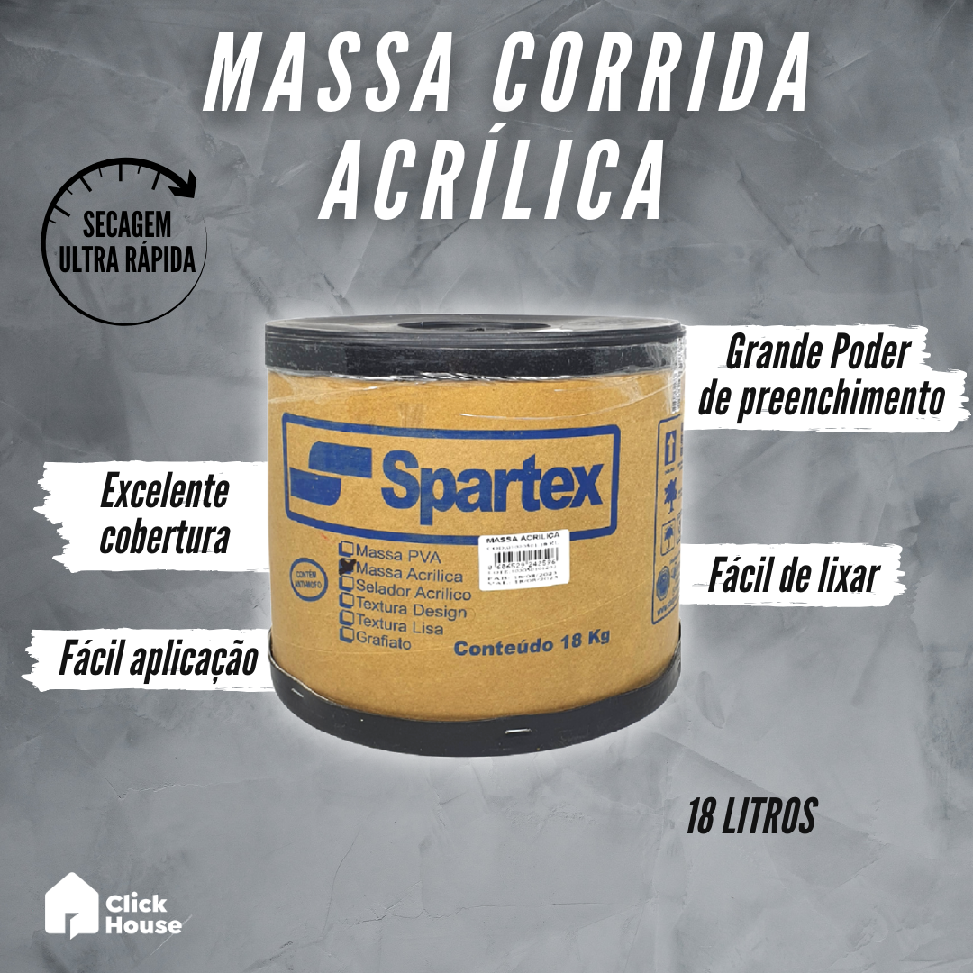 Massa Corrida Branca Acrílica Parede Interno Externo 18 Kg