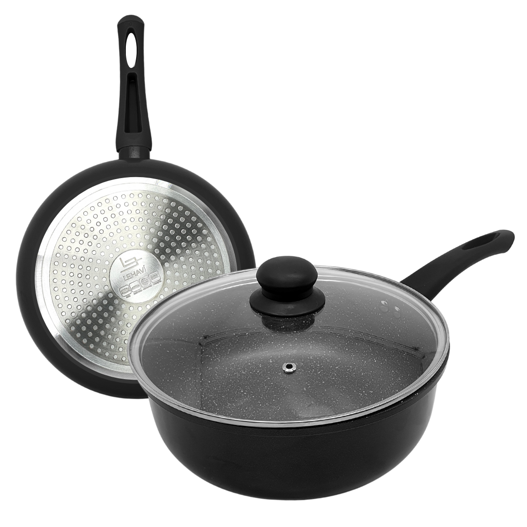 Panela Indução Cerâmica Antiaderente Tampa Não Gruda 24 Cm