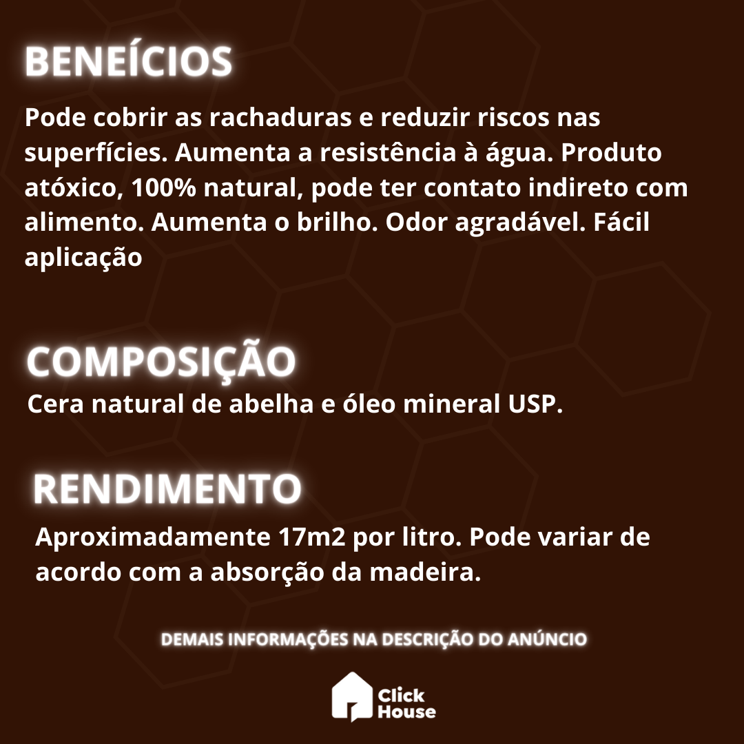 Cera De Abelha Madeira Carnaúba Wood Wood Marcenaria 200g