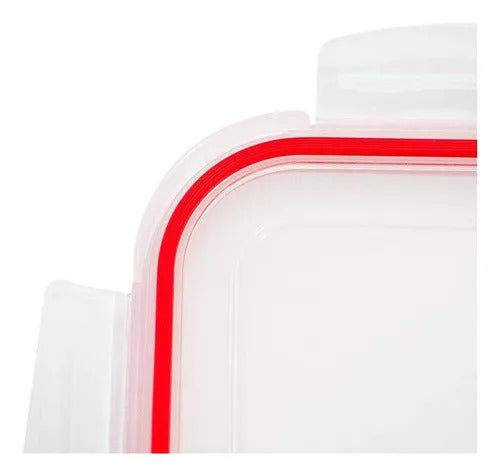 Pote Vidro Hermético Marmita Tampa Retangular Fit 330ml