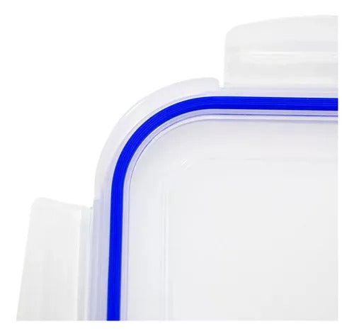 Pote Vidro Hermético Marmita Tampa Retangular Fit 330ml