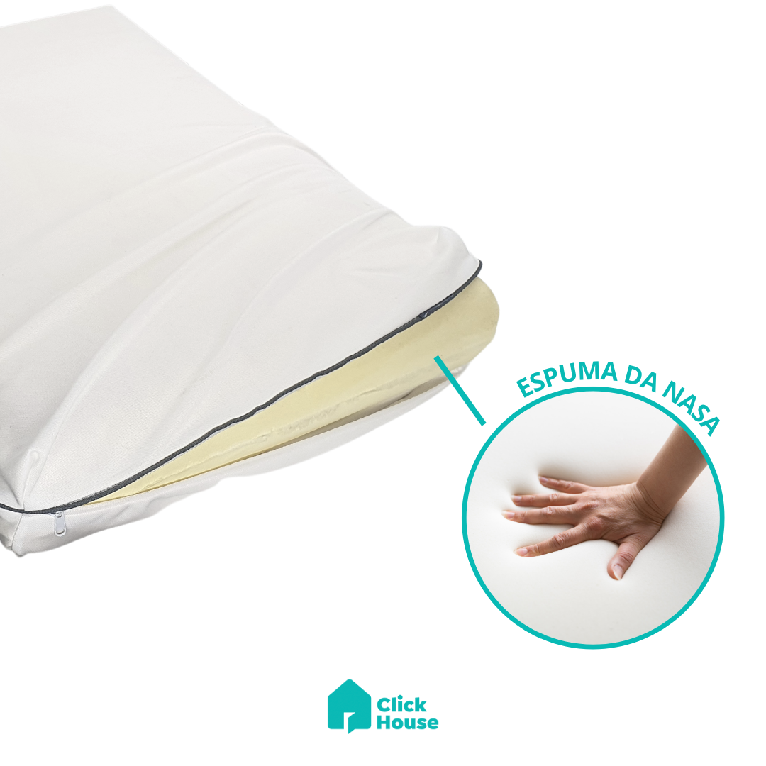 Travesseiro Nasa Slim Premium Com Fronha Lisa 12cm Eleva