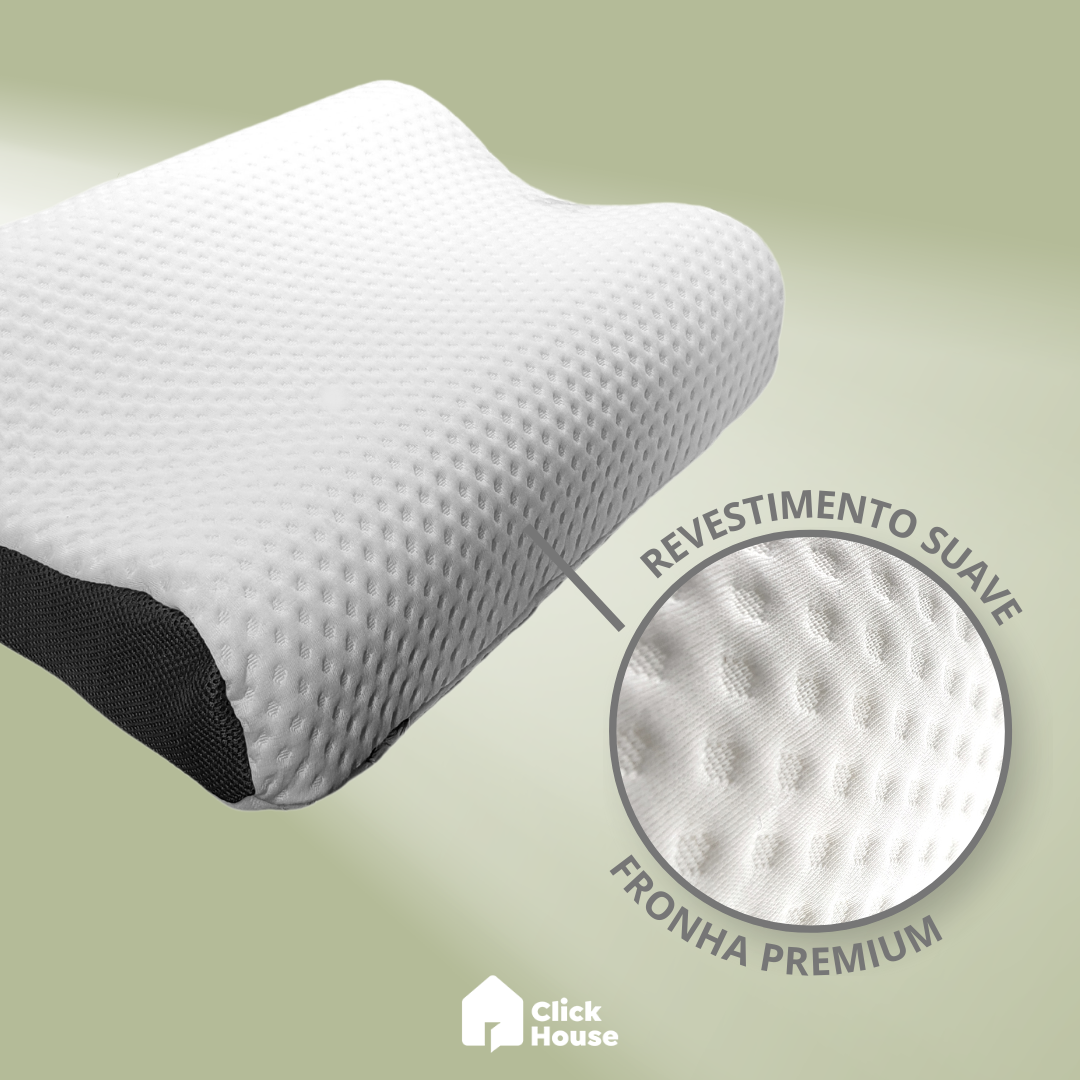 Travesseiro Ortopédico Cervical Látex Anatômico Capa Premium