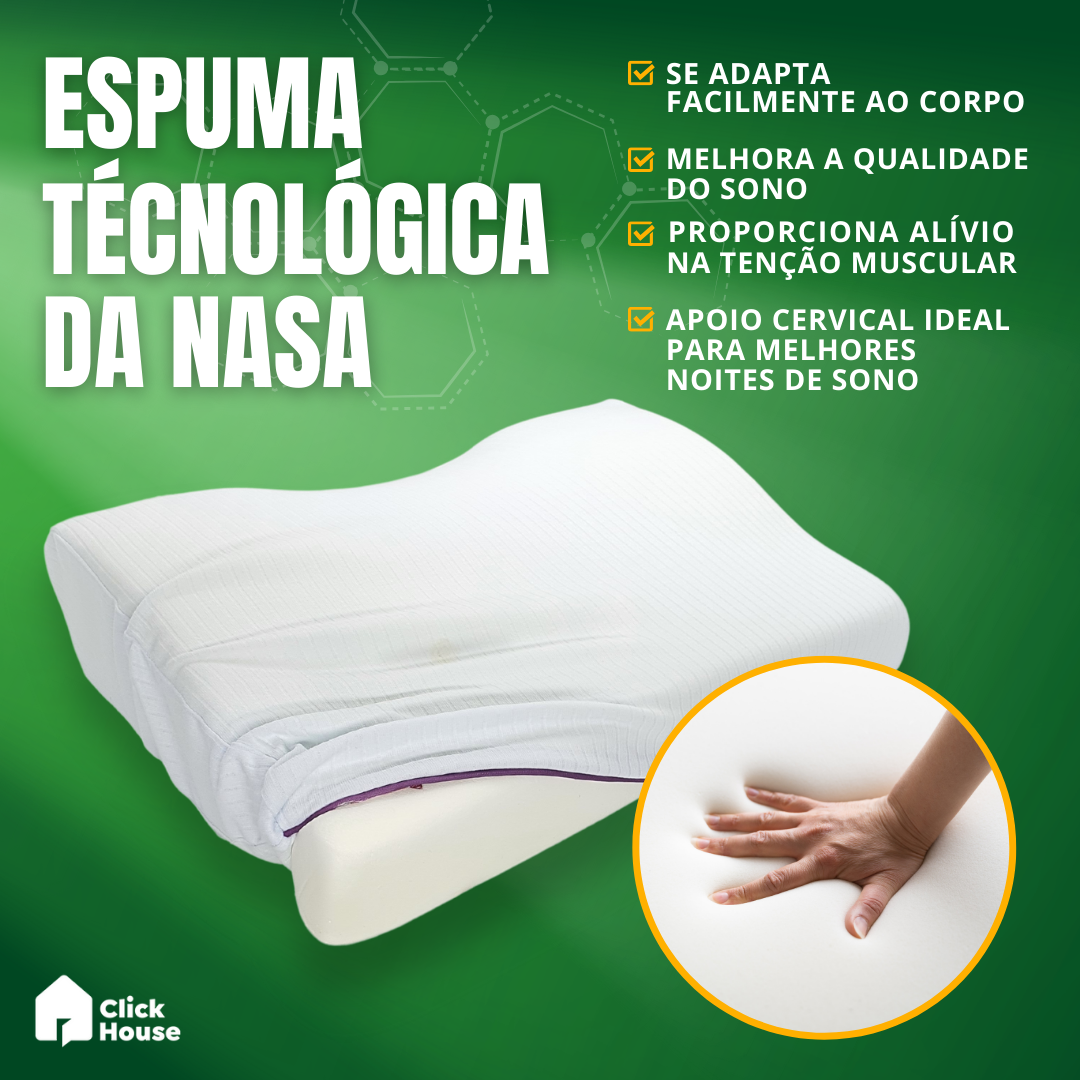 Travesseiro Ortopédico Cervical Nasa Anatômico Premium Baixo