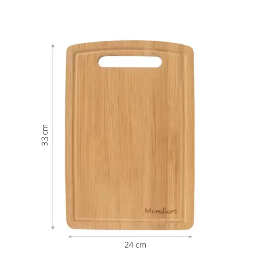 Tábua De Corte Bambu Carne Churrasco Legumes Cozinha 33x24cm