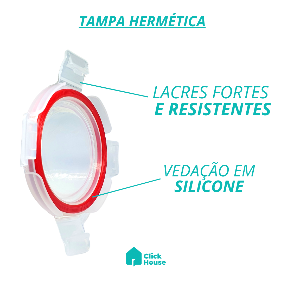 Pote Vidro Hermético Borossilicato Condimento Redondo 236ml