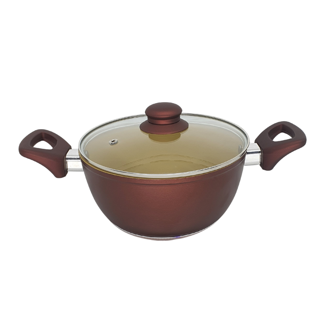 Panela Caçarola Tampa Antiaderente Cerâmica Não Gruda 22cm