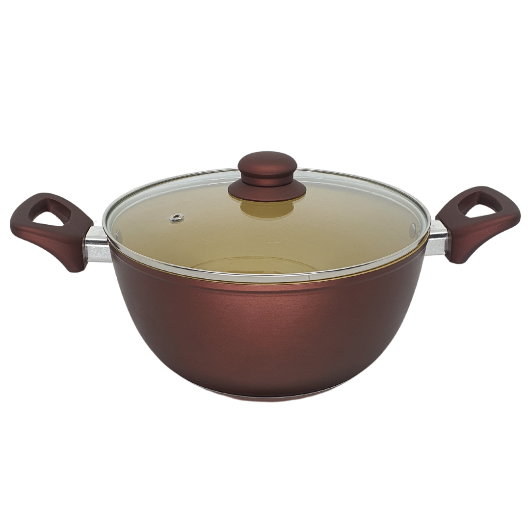 Panela Caçarola Tampa Antiaderente Cerâmica Não Gruda 24cm