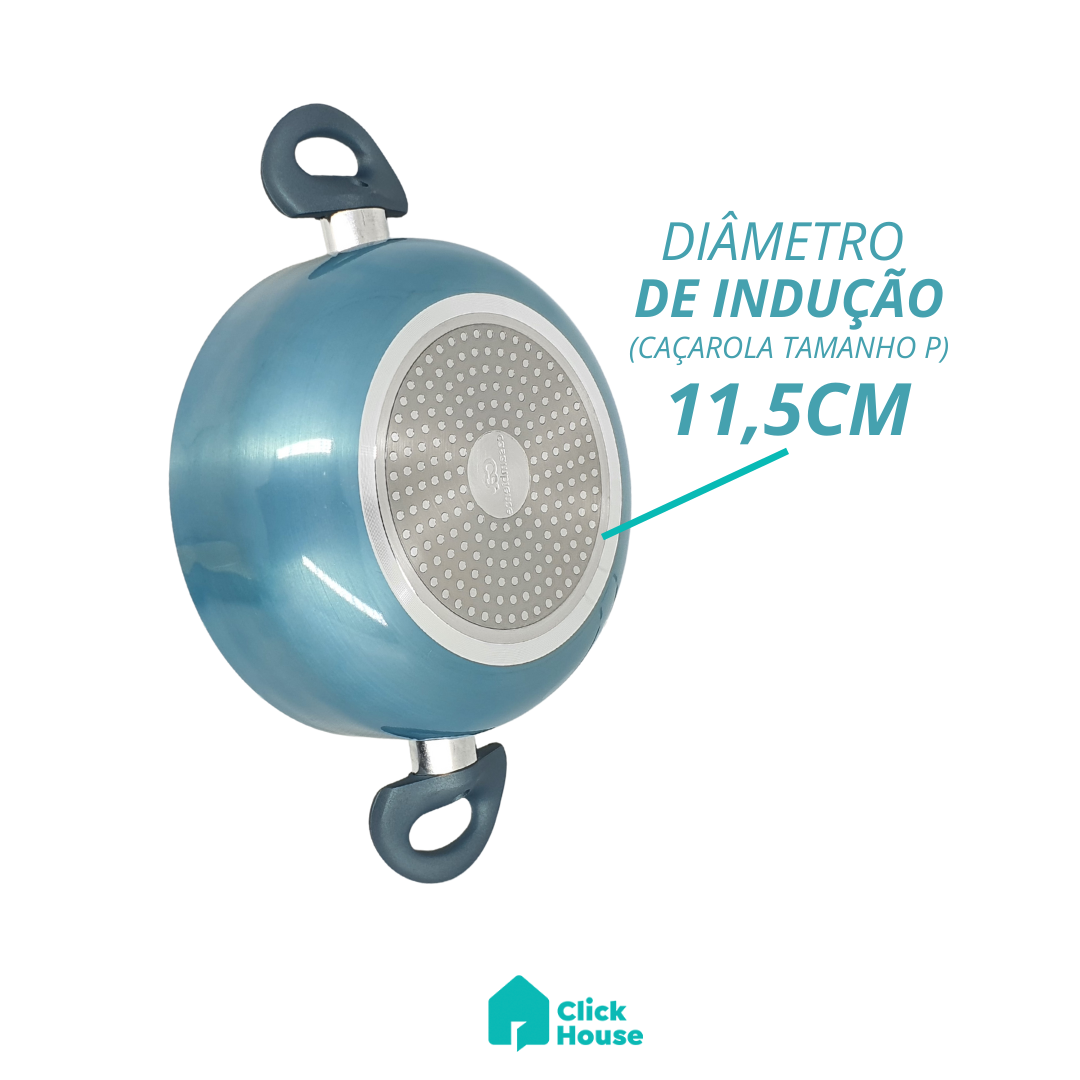 Panela Antiaderente Indução Cerâmica Com Tampa Fogão 20cm