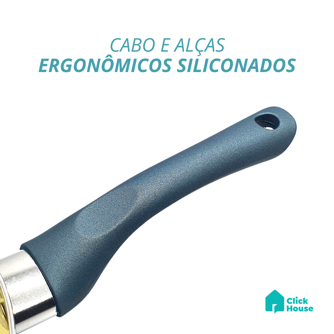 Panela Antiaderente Indução Cerâmica Com Tampa Fogão 18cm