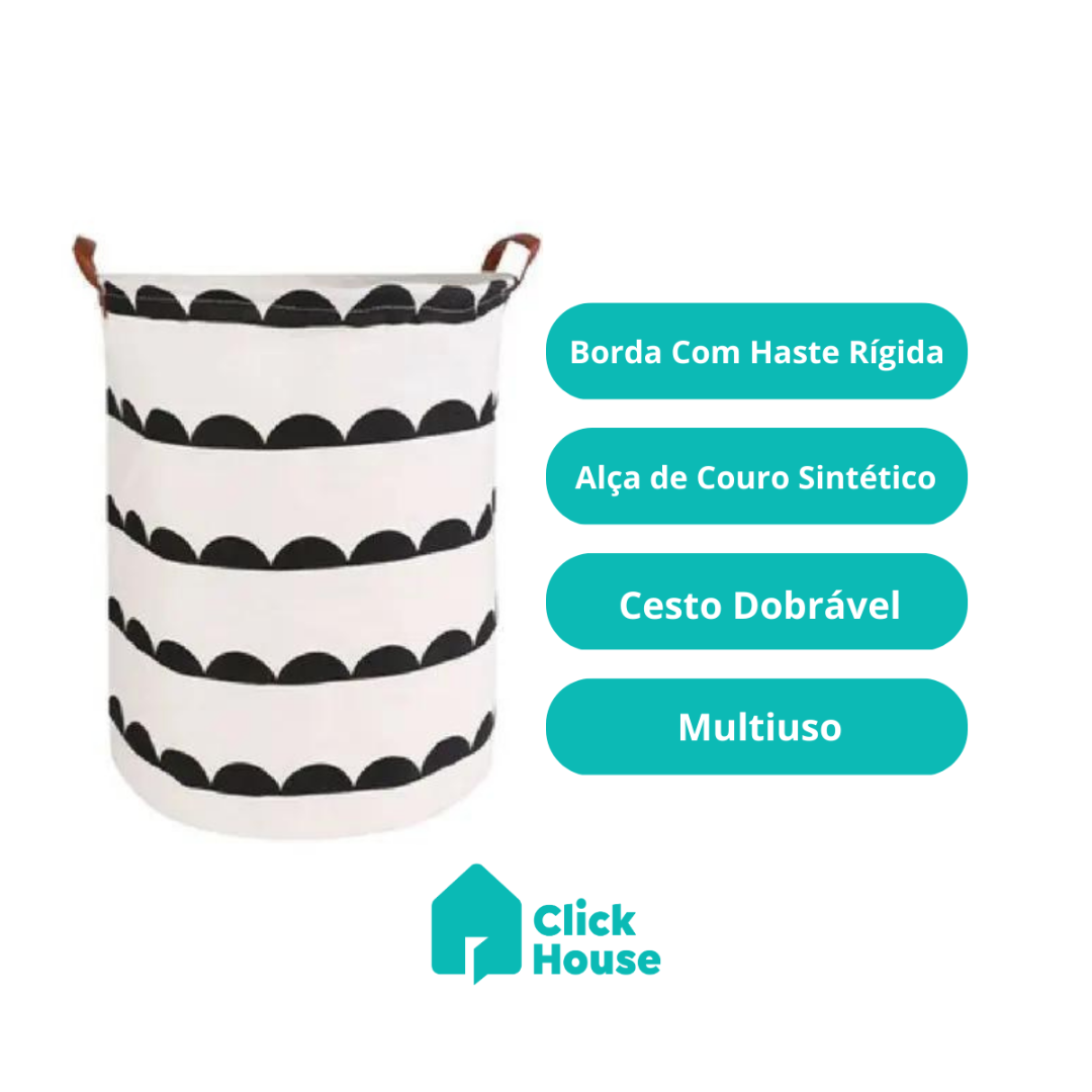 Cesto Organizador De Brinquedo E Roupa Suja Dobrável 60 L