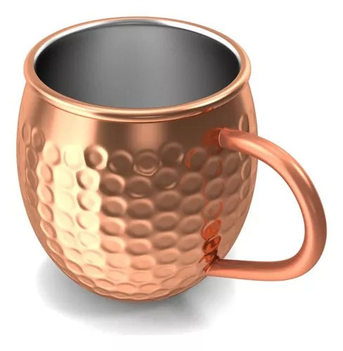 Caneca Moscow Mule Em Cobre Martelada Drink Bar 500ml