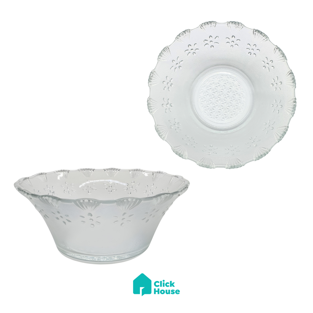 Aparelho De Jantar 4 Tigela Bowl E 4 Prato Rosas Vidro Liso