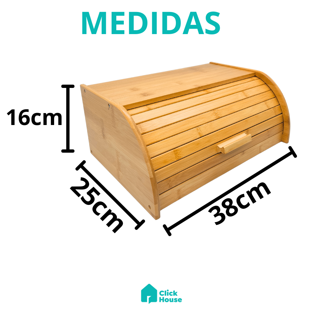 Porta Pão Bolo Grande Com Porta De Bambu Café Da Manhã 38cm