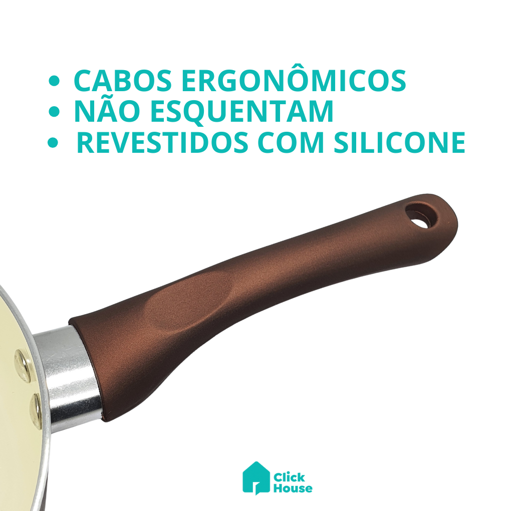 Panela Indução Cerâmica Antiaderente Fogão Cooktop 16cm