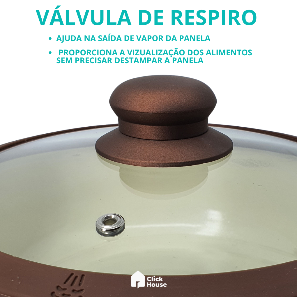 Panela Indução Cerâmica Antiaderente Fogão Cooktop 16cm