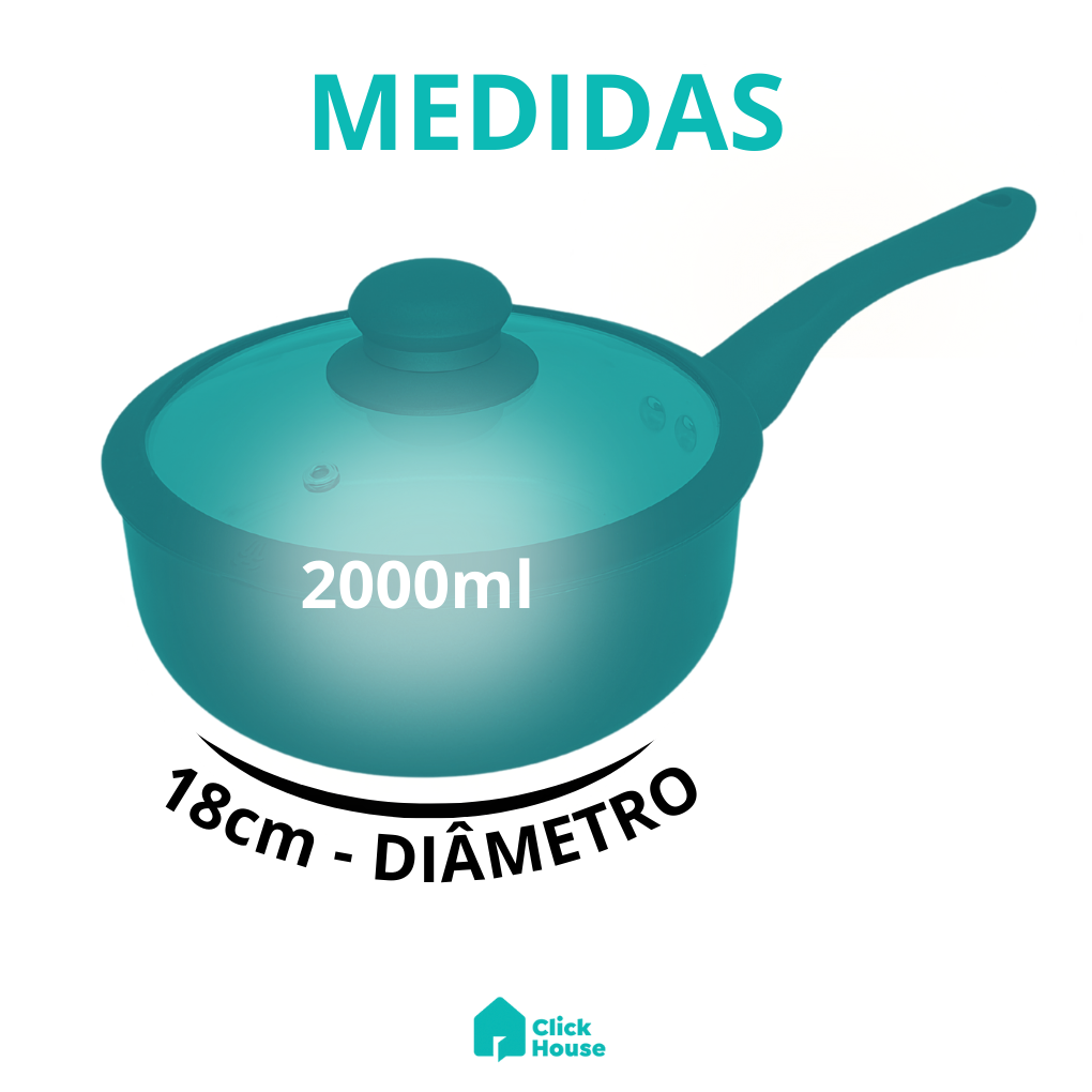 Panela Indução Cerâmica Antiaderente Fogão Cooktop 18cm