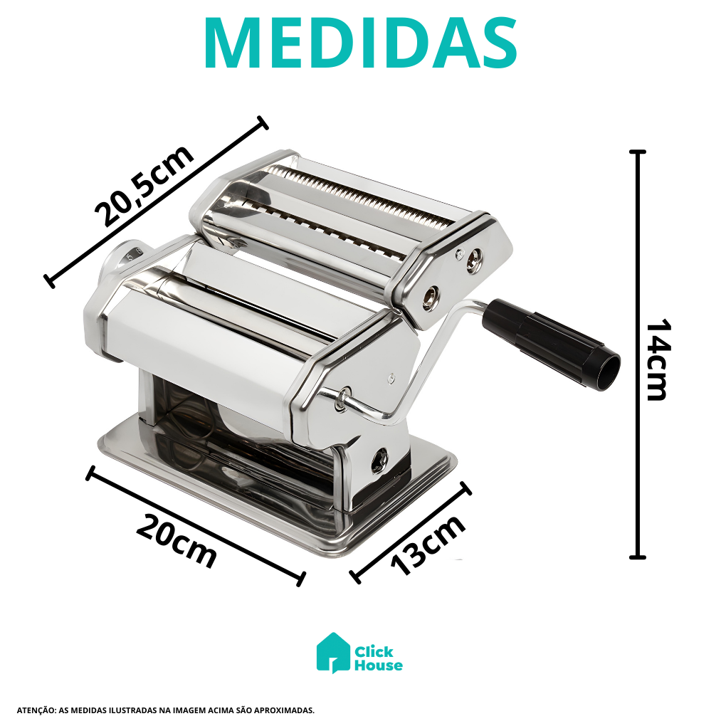 Máquina De Macarrão Cilindro Aço Inox Massa Caseira Lasanha