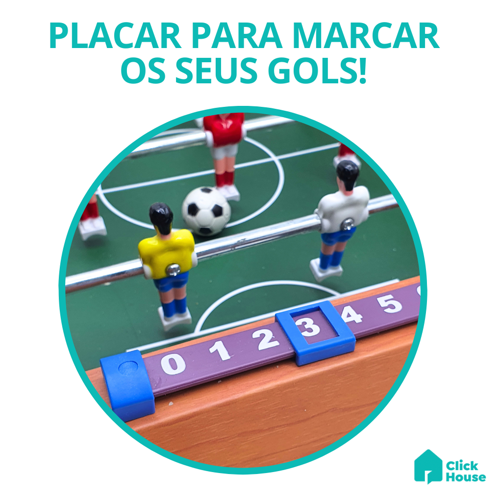Mesa Pebolim Mini Infantil Jogo Futebol Bolas Incluídas 51cm