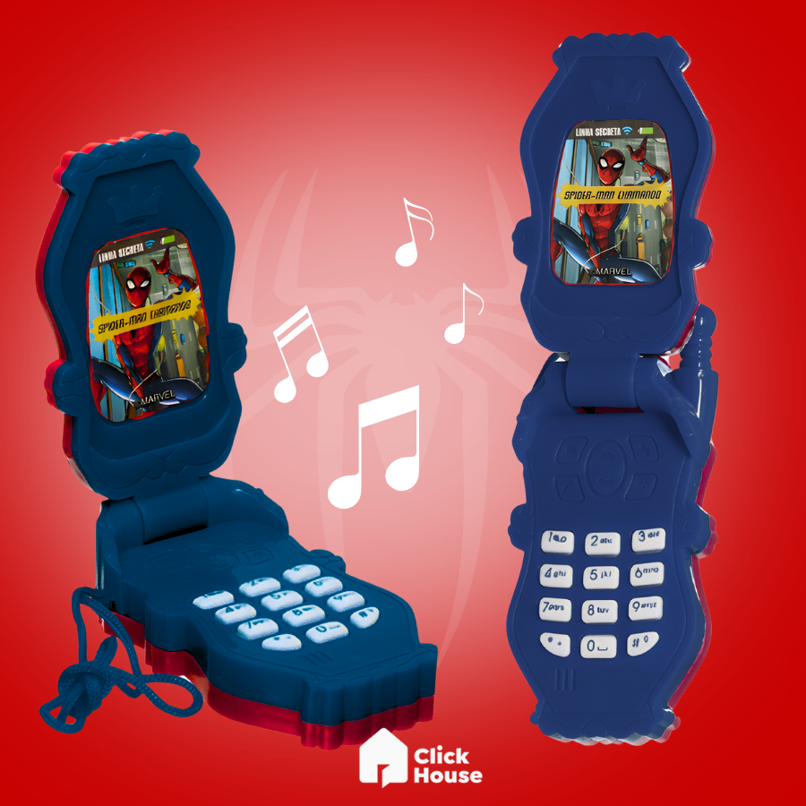 Celular Brinquedo Flip Criança Infantil Princesas Spiderman